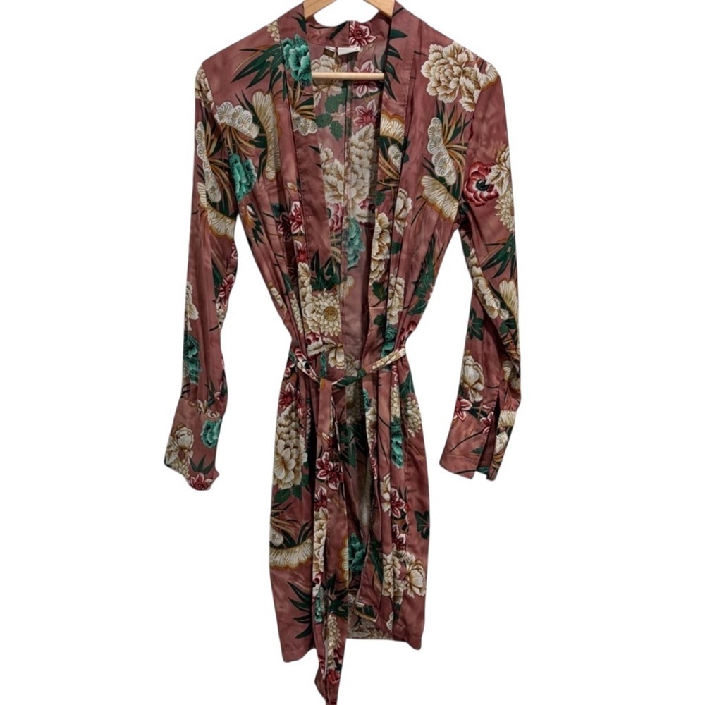 2/$25 Jacqueline de Yong Felice Long Sleeve Cuffed Kimono Robe